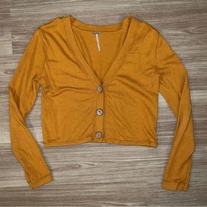 Autumn Cropped Button Up Cardigan Free People Sweater Shirt (xs)